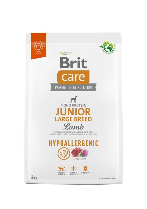 BRIT Care Hypoallergenic Junior Large Breed Lamb - sucha karma dla psa - 3 kg