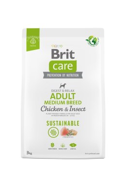 BRIT Care Sustainable Adult Medium Breed Chicken & Insect - sucha karma dla psa - 3 kg