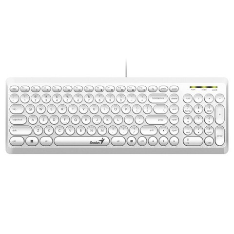 Genius Slimstar Q200, klawiatura CZ/SK, klasyczna, cicha rodzaj przewodowa (USB), biała, nie
