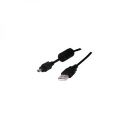Logo USB kabel (2.0), USB A M - 4-pin M, 1.8m, czarny, blistr, FUJI