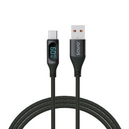 Savio Kabel USB - USB C z wyświetlaczem, 60W, 1m, CL-172 + natychmiastowa wysyłka do godziny 18