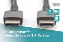 Digitus Kabel połączeniowy PREMIUM DisplayPort 8K60Hz UHD DP/DP M/M 2m Czarny