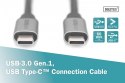 Digitus Kabel połączeniowy USB 3.0 60W/5Gbps Typ USB C/USB C M/M 1m Czarny