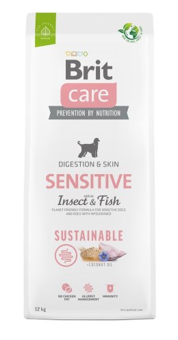 Brit Care Sustainable Sensitive Insect & Fish - sucha karma dla psa - 12 kg