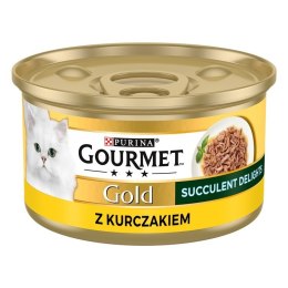 PURINA Gourmet Gold Succulent Delights Kurczak - mokra karma dla kota - 85g