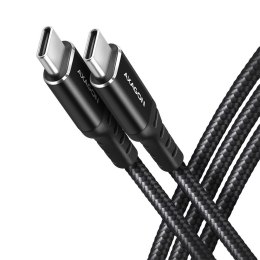 AXAGON BUCM-CM30AB Kabel USB-C - USB-C 2.0, 3m, PD 60W, 3A, ALU, oplot, Czarny