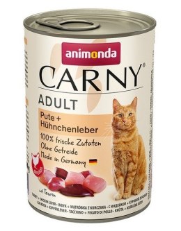 ANIMONDA Cat Carny Adult indyk i wątróbka z kurczaka - mokra karma dla kota - 400 g
