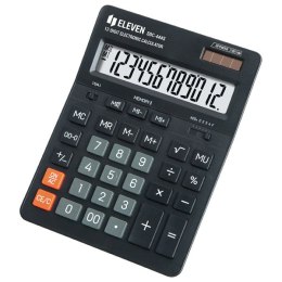 Eleven Kalkulator SDC444S, czarna, biurkowy, 12 miejsc, podwójne zasilanie