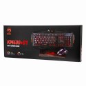 Marvo KM400, Zestaw klawiatur + mysz i podkładka dla graczy, do gry, membranowa typ przewodowa (USB), czarna, US, podświetlona