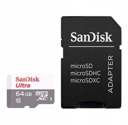KARTA SANDISK ULTRA ANDROID microSDXC 64 GB 100MB/s Class 10 UHS-I SDSQUNR-064G-GN3MA + wysyłka do godziny 18