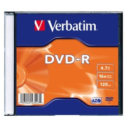 Verbatim DVD-R, Matt Silver, 43547, 4.7GB, 16x, slim box, 1 ks, bez możliwości nadruku, 12cm, do archiwizacji danych