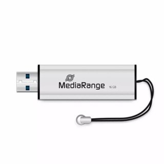 MediaRange USB flash disk, USB USB 3.0 (3.2 Gen 1), 16GB, srebrny, MR915, USB A, wysuwany, EOL