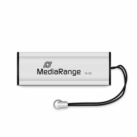 MediaRange USB flash disk, USB USB 3.0 (3.2 Gen 1), 16GB, srebrny, MR915, USB A, wysuwany, EOL