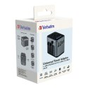 Adapter podróżny World-to-World Verbatim UTA-03 Verbatim, USB-A, USB-C, czarny, 30 W