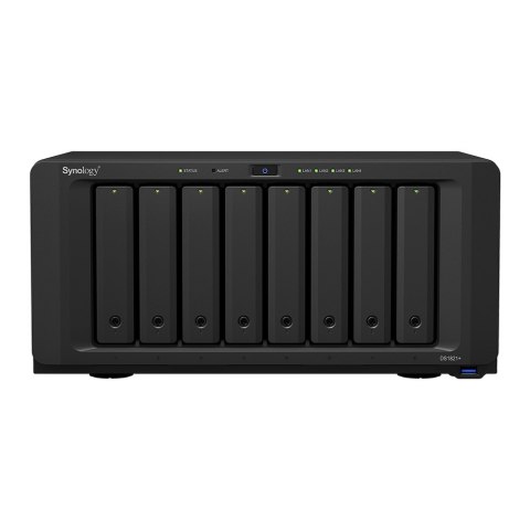 Synology DS1821+ | 8-zatokowy serwer NAS, AMD Ryzen, 4GB RAM, 4x 1GbE RJ-45, 2x M.2 NVMe, Tower