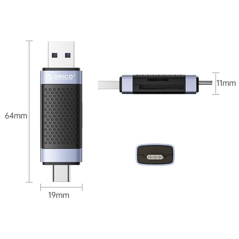 Orico Czytnik kart SD/microSD USB-A/USB-C 2.0