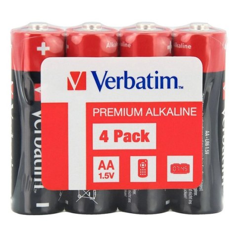 Bateria alkaliczna, AA-LR6 Mignon, AA, 1.5V, Verbatim, folia, 4-pack, 49501