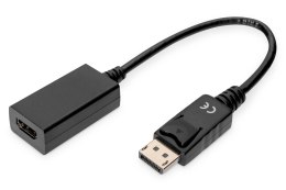 Kabel adapter DIGITUS DisplayPort, DP-HDMI typA, M/Ż 0,15m