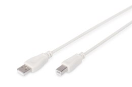 Kabel drukarkowy USB DIGITUS 2.0 A/M - USB B /M 5m beżowy