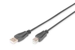Kabel drukarkowy USB DIGITUS 2.0 A/M - USB B/M, 1,8m, miedź, czarny