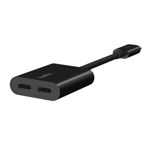 Belkin Adapter 2/USB-C do audio i ładowania PD 60W, czarny