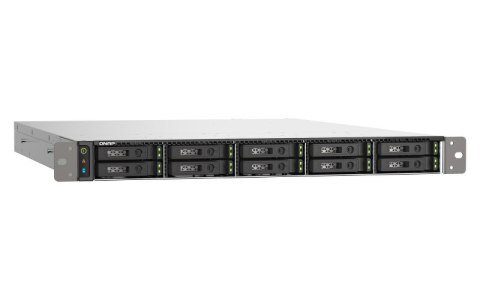 QNAP TS-h1090FU-7302P-256G | 10-zatokowy all flash NAS, AMD Epyc, 256GB RAM, 2x 25GbE SFP28, RP RACK