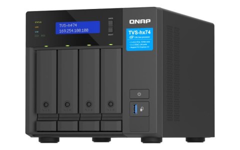 QNAP TVS-h474-PT-8G | 4-zatokowy serwer NAS, Intel Pentium 8GB RAM, 2x 2,5GbE RJ-45, PCIe Gen4 Tower