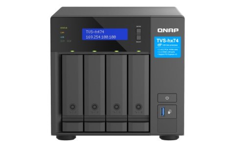 QNAP TVS-h474-PT-8G | 4-zatokowy serwer NAS, Intel Pentium 8GB RAM, 2x 2,5GbE RJ-45, PCIe Gen4 Tower