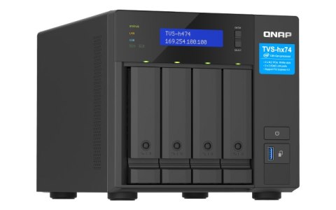 QNAP TVS-h474-PT-8G | 4-zatokowy serwer NAS, Intel Pentium 8GB RAM, 2x 2,5GbE RJ-45, PCIe Gen4 Tower