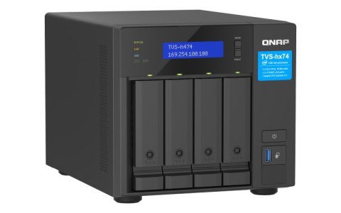 QNAP TVS-h474-PT-8G | 4-zatokowy serwer NAS, Intel Pentium 8GB RAM, 2x 2,5GbE RJ-45, PCIe Gen4 Tower