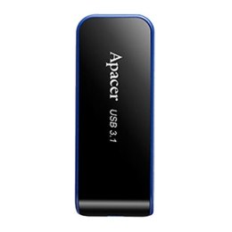 Apacer USB flash disk, USB 3.0, 32GB, AH356, czarny, AP32GAH356B-1, USB A, z wysuwanym złączem