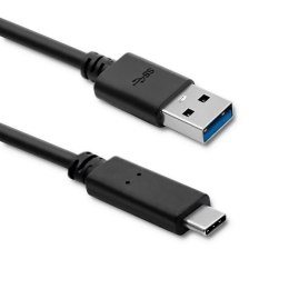 Kabel USB Qoltec 3.1 typ C męski | USB 3.0 A męski | 1.8m | Czarny