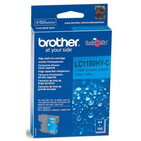 Brother oryginalny ink / tusz LC-1100HYC, cyan, 750s, high capacity