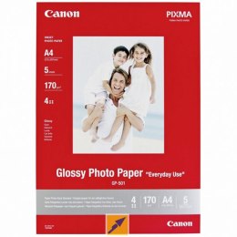 Canon Glossy Photo Paper, GP-501, foto papier, połysk, GP-501 typ 0775B076, biały, 21x29,7cm, A4, 200 g/m2, 5 szt., atrament