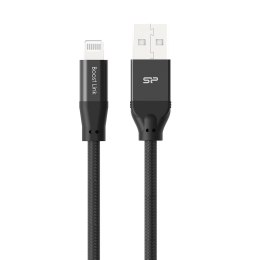 Kabel USB - Lightning  Silicon Power LK35AL 1M Mfi Nylon oplot Black
