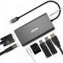 Unitek HUB 8-w-1 USB-C 3.1; HDMI; VGA; RJ45; SD; PD 100W; D1019B