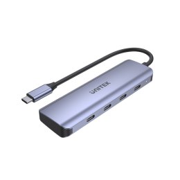 Unitek HUB USB-C 3.1; 4x USB-C; 5 Gbps; kabel 15cm; H1107K