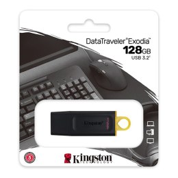 Kingston USB flash disk, USB 3.0, 128GB, DataTraveler Exodia, czarny, DTX/128GB, USB A, z osłoną