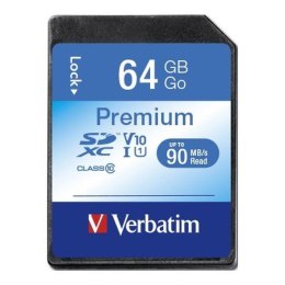 Karta pamięci SDXC Verbatim Premium U1 64GB (90 MB/s) Class 10 UHS-1 V10