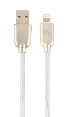 Kabel USB 2.0 (AM/8-pin lightning M) 1m oplot gumowy biały Gembird