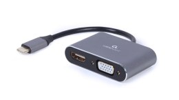 Adapter USB-C 3.0 męski do HDMI lub VGA żeński Gembird