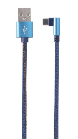 Kabel USB 2.0 - typ C (AM/CM) 1m oplot tekstylny złącze kątowe Gembird