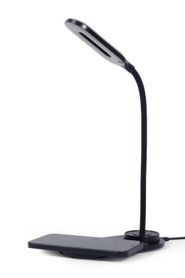 Lampka biurkowa LED z ładowarką bezprzewodową Gembird (czarna)