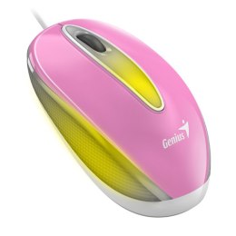 Mysz przewodowa, Genius DX-Mini, różowa, optyczna, 1000DPI