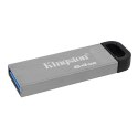 Kingston USB flash disk, USB 3.0, 64GB, DataTraveler(R) Kyson, srebrny, DTKN/64GB, USB A, z oczkiem na brelok