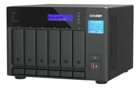 QNAP TVS-h674T-i5-32G | 6-zatokowy serwer NAS, Intel Core 32GB RAM, 2x 2,5GbE, 2x Thunderbolt, Tower