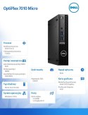 Dell Komputer Optiplex MFF/Core i5-13500T/8GB/256GB SSD/Integrated/WLAN + BT/Kb/Mouse/W11Pro