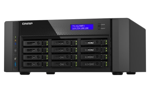 QNAP TS-h1290FX-7302P-256G | 12-zatokowy all flash NAS, AMD Epyc, 256GB RAM, 2x 25GbE SFP28, Tower