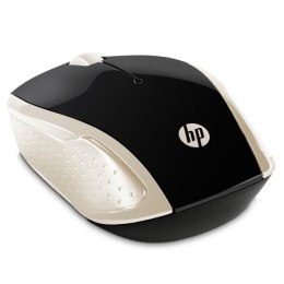 Mysz bezprzewodowa, HP 200 Gold, złota, optyczna, 1000DPI