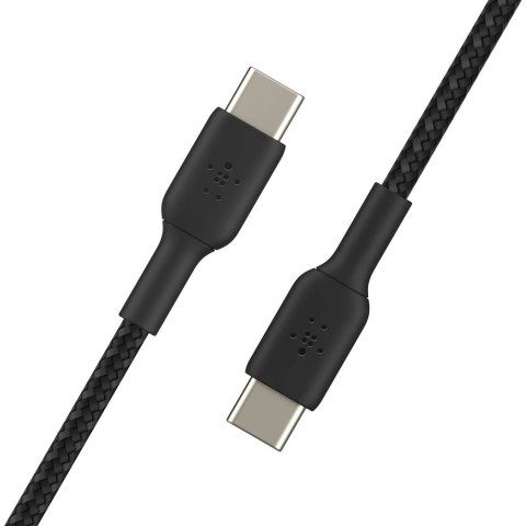 Belkin Kabel w oplocie USB-C na USB-C 60W, 1 m, czarny